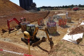 Réalisation des pieux de la culée du viaduc