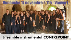 Lire la suite à propos de l’article Concert exceptionnel de l’Ensemble instrumental Contrepoint ce dimanche à Vauvert