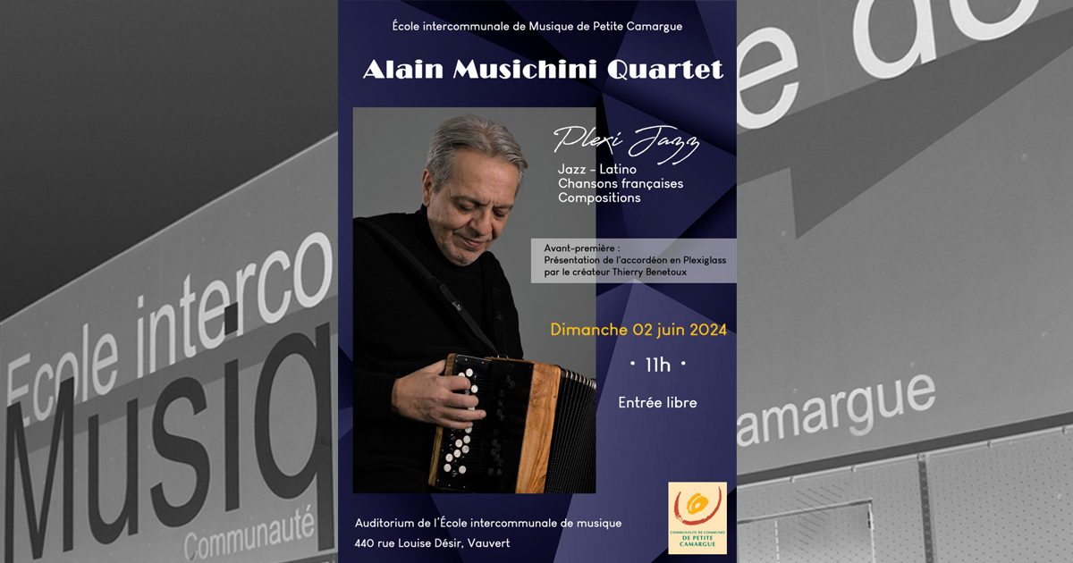 You are currently viewing L’accordéon en fête à l’école de musique avec le concert « Alain Musichini Quartet »