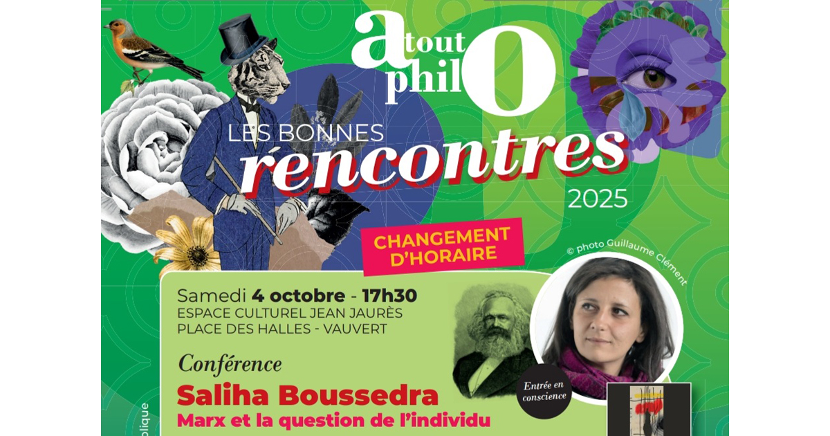 Lire la suite à propos de l’article <em>Atout Philo</em> : Conférence de Saliha Boussedra ce samedi à Vauvert