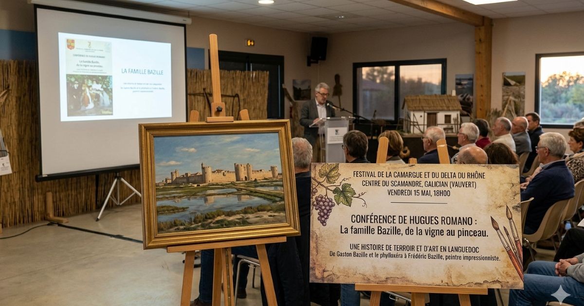 You are currently viewing Conférence de Hugues Romano au Centre du Scamandre « La famille Bazille de la vigne au pinceau »